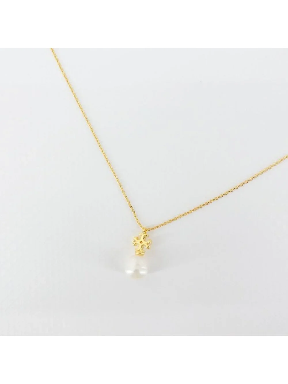 Tory Burch Kira Pearl Pendant Necklace White OS